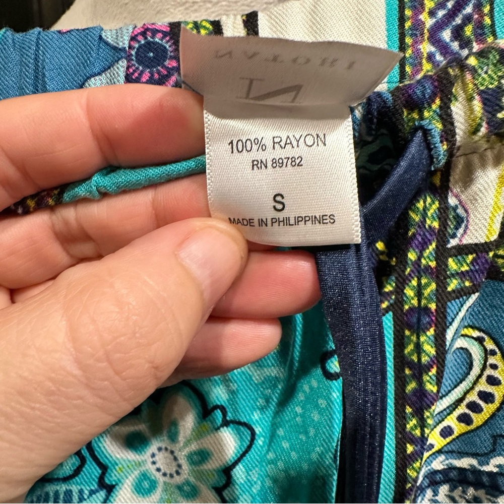 Natori Vibrant Paisley Patchwork Wide-Leg Pants – Size Small - Picture 9 of 10